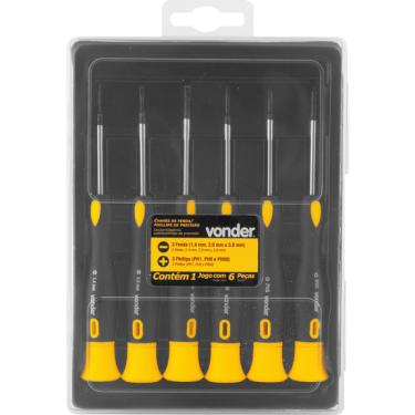 Imagem de Chave Fenda/Phillips Precisao 6 peças - Vonder