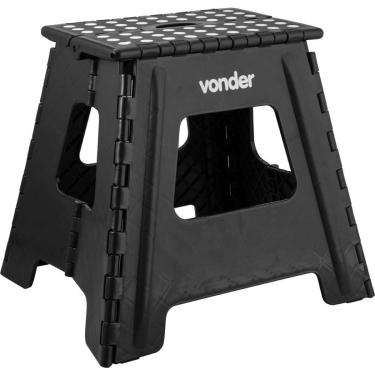 Imagem de Banqueta Plástica Dobrável 360 mm Preta Vonder