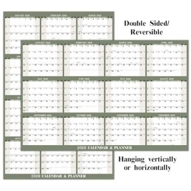 Imagem de Calendário de parede anual 2026 – calendário apagável a seco 2026 para parede, 88 x 58 cm, janeiro de 2026 a dezembro de 2026, calendário de parede para uso vertical/horizontal, reversível