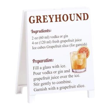 Imagem de Greyhound Receita rústica decoração de bar para casa café fazenda placa de coquetel para cozinha bar carrinho acessórios mixologia presente de Natal para bartender homens mulheres novo casal - 14 x 11