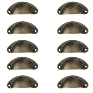 Imagem de 10 Puxadores Concha Colonial Armários de Madeira Cozinha Cómodas Gavetas Guarda Roupa Gabinetes Moveis 10pçs 81mm