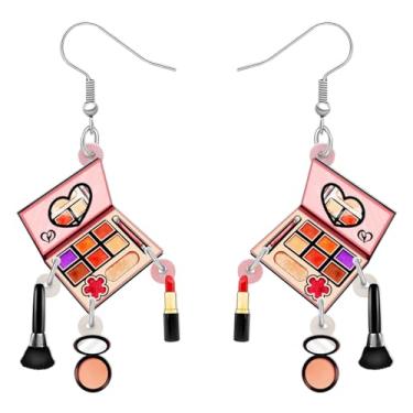 Imagem de Brincos de paleta de maquiagem engraçados de acrílico, pendurados, sombra, blush, batom, conjuntos de joias para mulheres, pingentes de presentes inovadores, Medium, Acrílico, Sem pedra preciosa