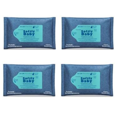 Imagem de 240Un Lenço Umedecido Baby Softly - Suave, Hipoaergênico e Ideal para Cuidados com a Pele Sensível (4 Pacotes)