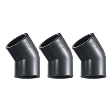Imagem de HARFINGTON 3 peças de encaixes de tubo de PVC de cotovelo de 45 graus 1-1/5.1 cm 2 vias móveis grau PVC conectores canto ângulo cotovelo tomada lateral para esgoto encanamento tubo de drenagem