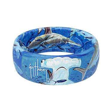 Imagem de Groove Life Anel de silicone Guy Harvey – Anéis de casamento de borracha respirável para homens, cobertura vitalícia, design exclusivo, anel de ajuste confortável, 6, Silicone, Sem pedras preciosas
