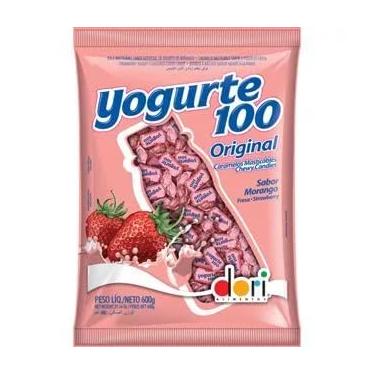 Imagem de Bala Mastigável Yogurte 600g, Sabor Iogurte Natural de Morango | Doce Clássico Cremoso e Irresistível