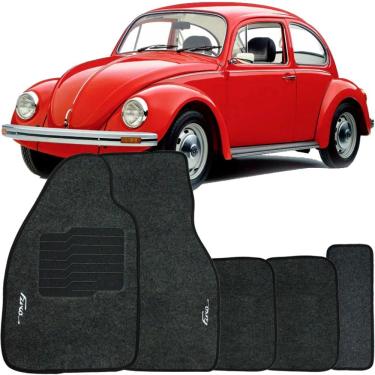 Imagem de Tapete Carpete Fusca 1951 à 1996 Logo Bordado Jogo 5 Peças Personalizado Automotivo