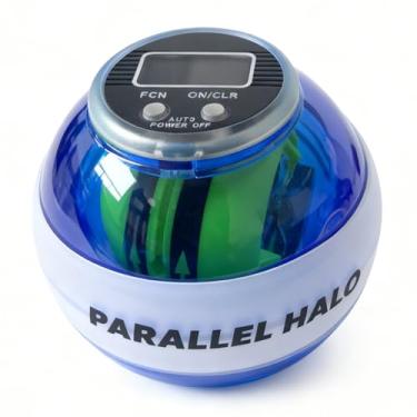 Imagem de Parallel Halo Power Metal Gyro Ball Exercitador automático para força de pulso e antebraço, azul e contador