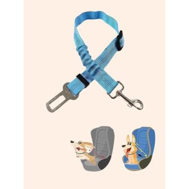 Imagem de Coleira de cinto de segurança ajustável para carro, instalação simples, compatível com vários arreios para animais de estimação, sistema de retenção ajustável para cães garante proteção segura para