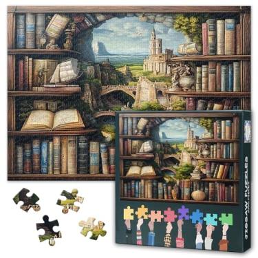 Imagem de 1000 Pieces Jigsaw Puzzles for Adults Books, Castle Jigsaw Puzzles, Bookshelf Puzzle for Adults, Educational Fun Games or Toys for Elders Friends 20X27 INCH