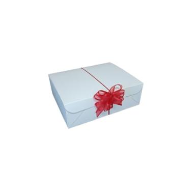 Imagem de Pacote 5/10/15 Caixas de Presente com Laço 25x20x9cm, Pronta para Presentear resistente e prática para guardar diversos presentes embalagem fácil de usar e organizada(15,Branca)