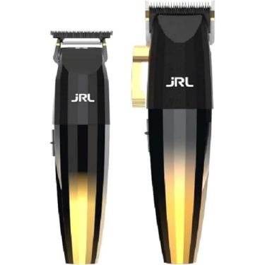 Imagem de Kit JRL FF2020 Limited Gold Collection Sem Fio Lâmina Cool Blade Ajustável Display LCD Bivolt Corte Preciso e Silencioso