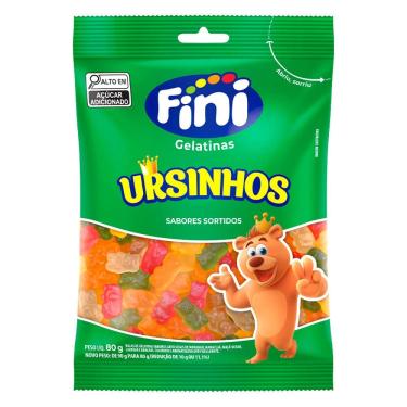 Imagem de Bala Fini de Gelatina Ursinhos Embalagens com 80g