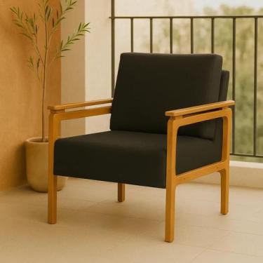 Imagem de Kit 2 Poltronas Yasmin Para Sala De Estar Ou Recepção Madeira Maciça E