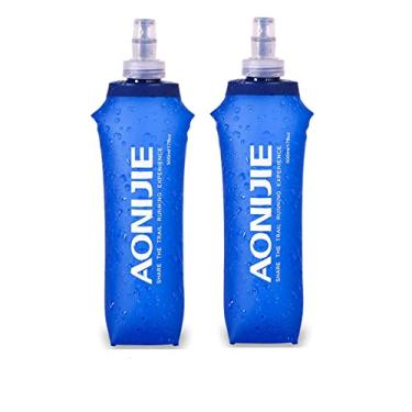 Imagem de AONIJIE 2 unidades 250 ml/500 ml dobrável desportos BPA livre de PVC garrafa dobrável para desporto Flask garrafa de hidratação (500 ml)
