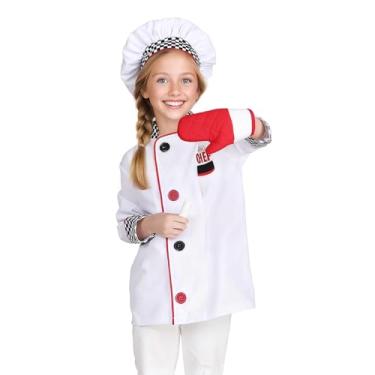 Imagem de Fantasia de Chef Role Play, fantasia infantil de chef para meninos e meninas 3-8T preta