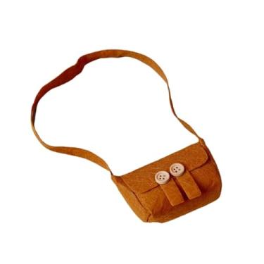 Imagem de simhoa Bolsa para acessórios de boneca, mochila adorável em miniatura para figuras de ação de 30 cm (11,81 polegadas), adereços para fotos, Marrom