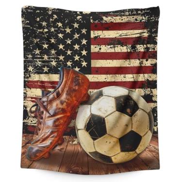Imagem de Cobertor para amantes de futebol marido pai avô, cobertor de futebol presentes para adolescentes adultos, 127 x 152 cm macio e confortável bandeira para sofá cama viagem