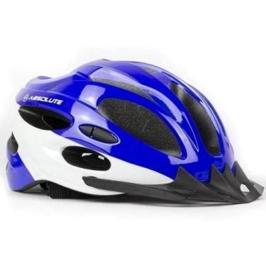 Imagem de Capacete Ciclismo Absolute Nero Com Led M e G, Azul com branco, G