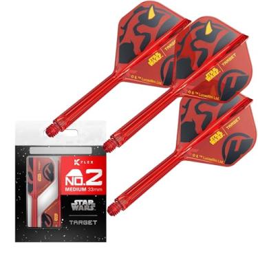 Imagem de Target Darts Star Wars Darth Maul K Flex Integrated Dart Flights & Shafts | Pacote com 3 K-Flex, No.2 | Disney K-Flex Acessórios, Médio (33 mm)