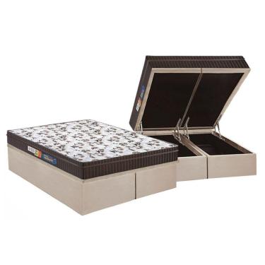 Imagem de Cama Box Baú Queen: Colchão Ortopédico Polar D28 / EP Orthoface Class + Base CRC Suede Clean(158x198)