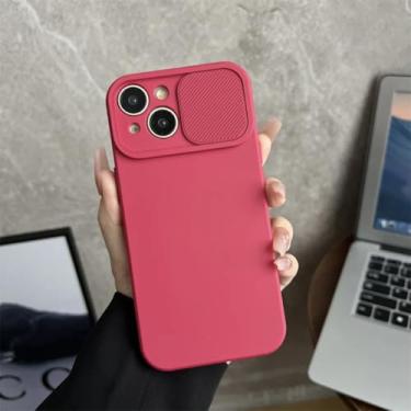 Imagem de Capa protetora de câmera deslizante com janela de pressão para iPhone 15, 14, 13, 12 Mini, 11 Pro Max, X, Xr, Xs Max, 6, 6s, 7, 8 Plus, capa macia à prova de choque (para iPhone 11 Pro/Wine)
