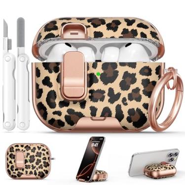 Imagem de Polislime Capa para AirPods Pro 3 2025, com trava de segurança e suporte de telefone para AirPods Pro 3 geração floral, capa feminina, capa para iPod Pro 3 com chaveiro e kit de limpeza - estampa de