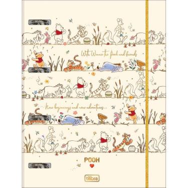 Imagem de Tilibra - Caderno Argolado Cartonado Universitário com Elástico Pooh 48 folhas
