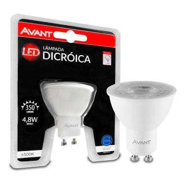 Imagem de Kit 10 Lâmpada Led Dicróica Mr16 Bocal Gu10 4,8W Luz Forte L