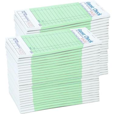 Imagem de Budgenix Guest Checks Bloco de notas para servidor pacote com 100 5000 pedidos, blocos de verificação de convidados verdes com recibo inferior, bloco de notas de garçonete para negócios de restaurante