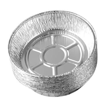 Imagem de 50 Placas Descartáveis ​​da Folha de Alumínio Dos Pces 9 Polegada, Panelas Redondas da Torta da Folha de Lata, para Fritadeiras de Ar que Assam o Armazenamento de Cozimento (6