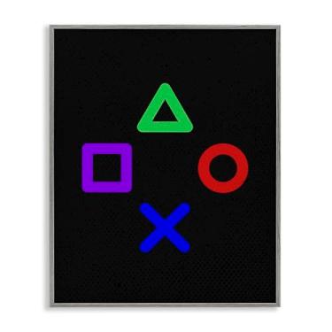 Imagem de Stupell Industries Arte giclée emoldurada cinza com botões de jogo, design de Kim Allen, 76 x 61 cm