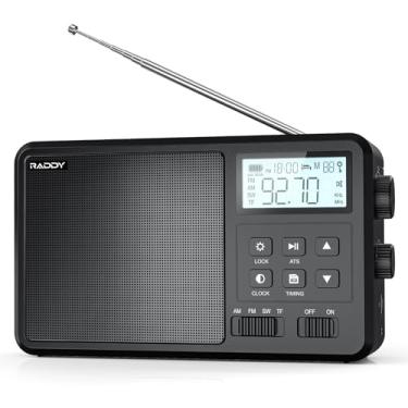 Imagem de Raddy Rf206 Rádio Digital Am Fm De Ondas Curtas, Receptor De Rádio Portátil, Alto-Falante De 8 W, Display Lcd, Suporte Para Reprodução De Cartão Bt/Tf/Usb, Alimentado Por Bateria Ac/Aa Para Casa, Pr