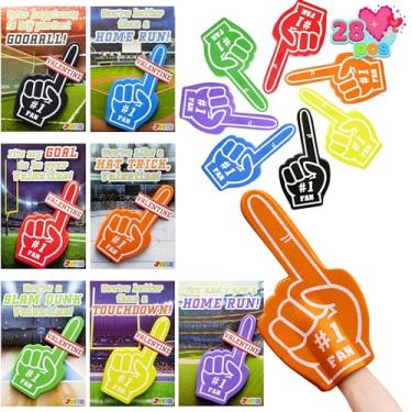Imagem de JOYIN 28 Pcs Valentines Day Foam Fingers with Cards for Kids, Valentine Party Favor, Valentine’s Greeting Cards, Valentine's Classroom Exchange Gift for Kids, Holiday Reward Prizes