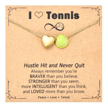 Imagem de PODLEV Presentes de tênis para mulheres e meninas, colar com pingente de coração banhado a ouro ajustável, 40,6 cm + 5 cm, acessórios esportivos, joias, Natal, aniversário, dias de jogos, presentes