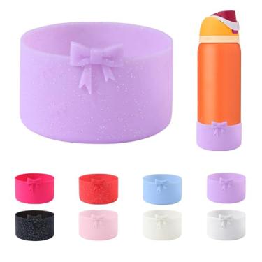 Imagem de CDYLDXG Bota antiderrapante de silicone com laço de 8,5 cm para garrafa de água Owala de 947 ml, garrafa de água de aço inoxidável FreeSip/Twist/flip, acessório de capa inferior de manga protetora