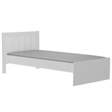 Imagem de Cama Infantil Solteiro Manu Branco Brilho Com Colchão Light D33 - Móveis Peroba