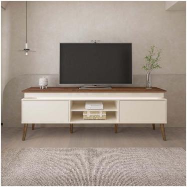 Imagem de Rack Pinho/Off White Tv De Até 75" Fio Led Madeira