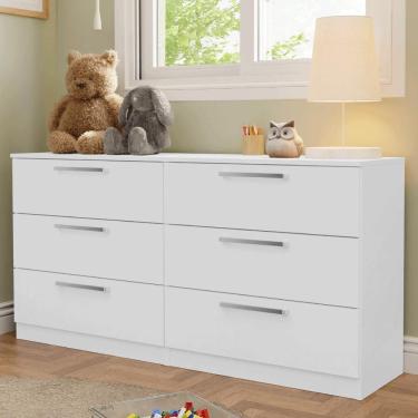 Imagem de Cômoda Infantil 6 Gavetas Branco 3435 Madesa Branco