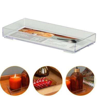 Imagem de Bandeja Suporte Luxxor 17X8,3X2,3Cm Cristal Transparente