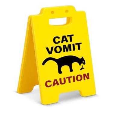 Imagem de Placa engraçada de gato, vômito, cuidado, decoração para casa, mesa, gato, pai, mãe, amantes, presentes