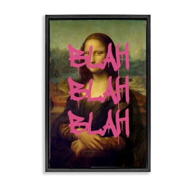 Imagem de Stupell Industries Arte de parede em tela flutuante com moldura preta grafite sobre Mona Lisa, design por Masters Redux, 25 x 17