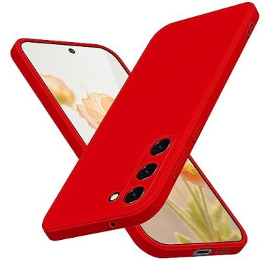 Imagem de JUNAUTTB Capa para Samsung Galaxy S23 5G silicone líquido, proteção de corpo inteiro, capa macia antiarranhões para Samsung Galaxy S23 capa de telefone slim fit durável 15.5 cm vermelho JUS01-280