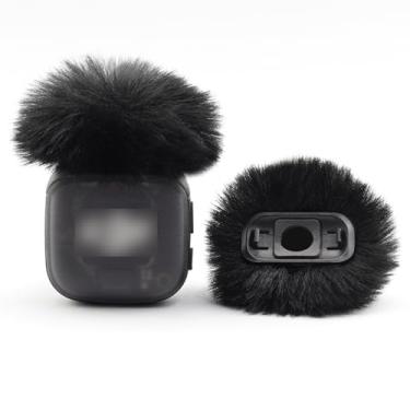 Imagem de LEFXMOPHY Filtro Pop para DJI Mic 3 microfone sem fio substituição para-brisas, protetor de para-brisa peludo preto, pacote com 2