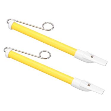 Imagem de 2 Pçs Slide Apito Brinquedo Flauta Deslizante de Metal Profissional para Crianças Iniciantes Amarelo