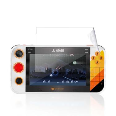 Imagem de YAJOJO Pacote com 1 protetor de tela para console de jogos portátil My Arcade Atari Gamestation Go, transparente, filme flexível, compatível com capas, para My Arcade Atari Gamestation Go, clareza HD