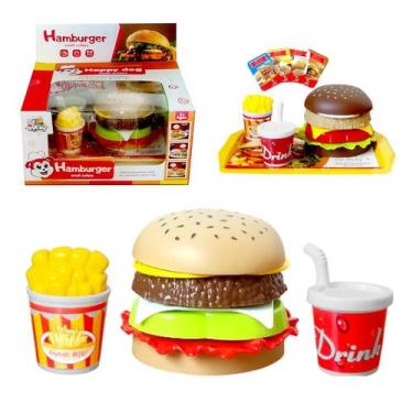 Imagem de Kit Hambúrguer Faz de Conta com Copo de Refrigerante e Batatinha - Toy