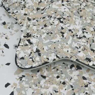 Imagem de Flocos de piso epóxi de 950 g/1 kg, mistura de lascas de cores decorativas, 3-5 mm, flocos de tinta de garagem, kits de revestimentos de piso de concreto para pisos de garagem, parede interior e