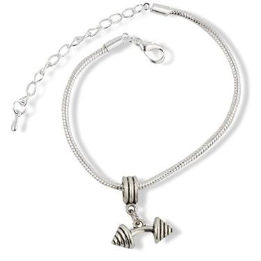 Imagem de Pulseira com halteres, joias, barra de joias, acessórios de encanto fitness, presente para homens, mulheres, decoração, força, levantamento de peso, musculação, academia, ginástica, presentes,