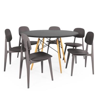 Imagem de Conjunto Mesa De Jantar Redonda Eiffel-6 Cadeiras Itália